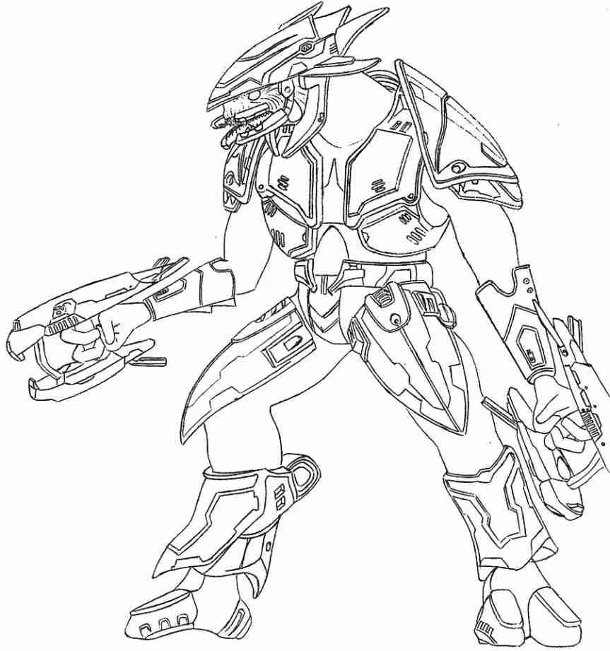863x921 Halo 4 Gun Coloring Pages 3 To Print Free Master Chief Printable 5