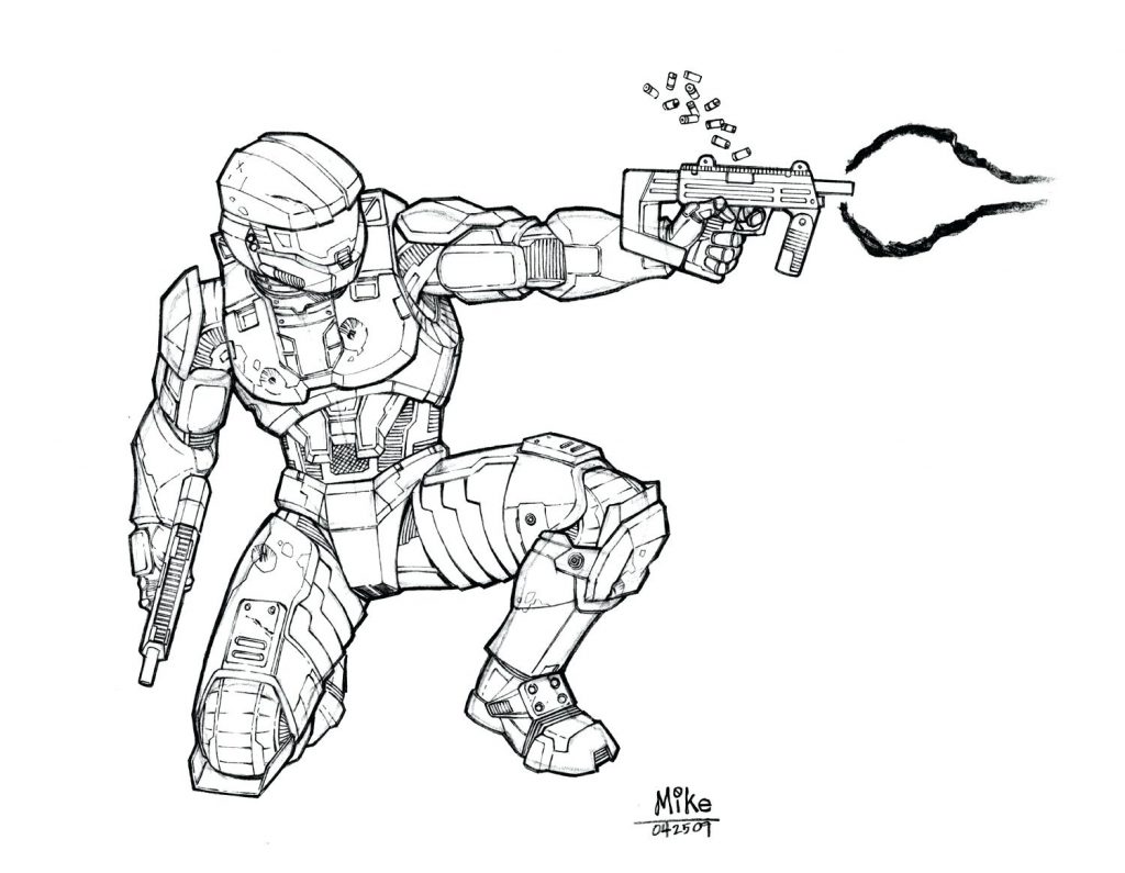 1024x795 Coloring Page ~ Halo Coloring Page Nice Master Chief Pages 5 Halo