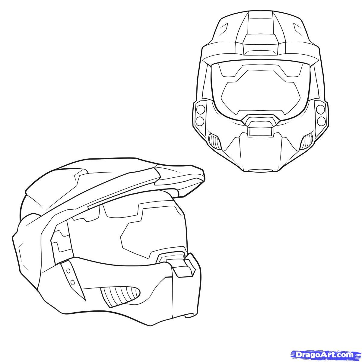 1200x1200 How To Draw A Halo Helmet, Step By Step, Video Game Characters