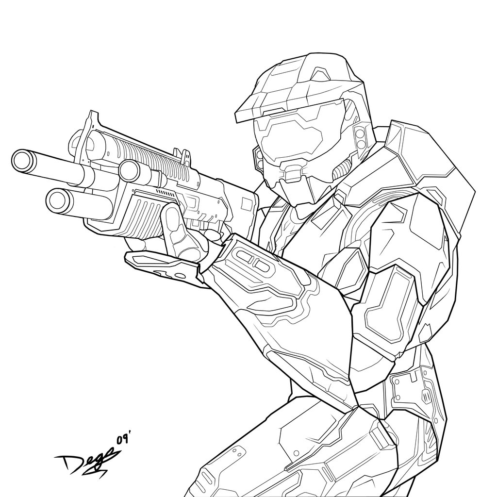 1024x1024 Halo Coloring Pages Free Printable Unusual Master Chief