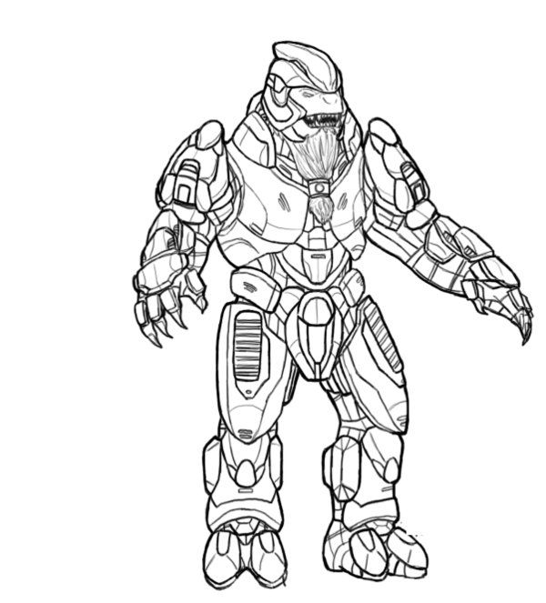 600x663 Halo Pictures To Print And Color Animals