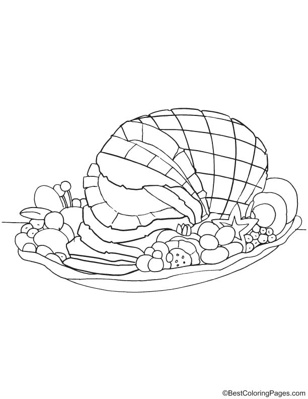 612x792 Christmas Ham Coloring Page 1 Download Free Christmas Ham
