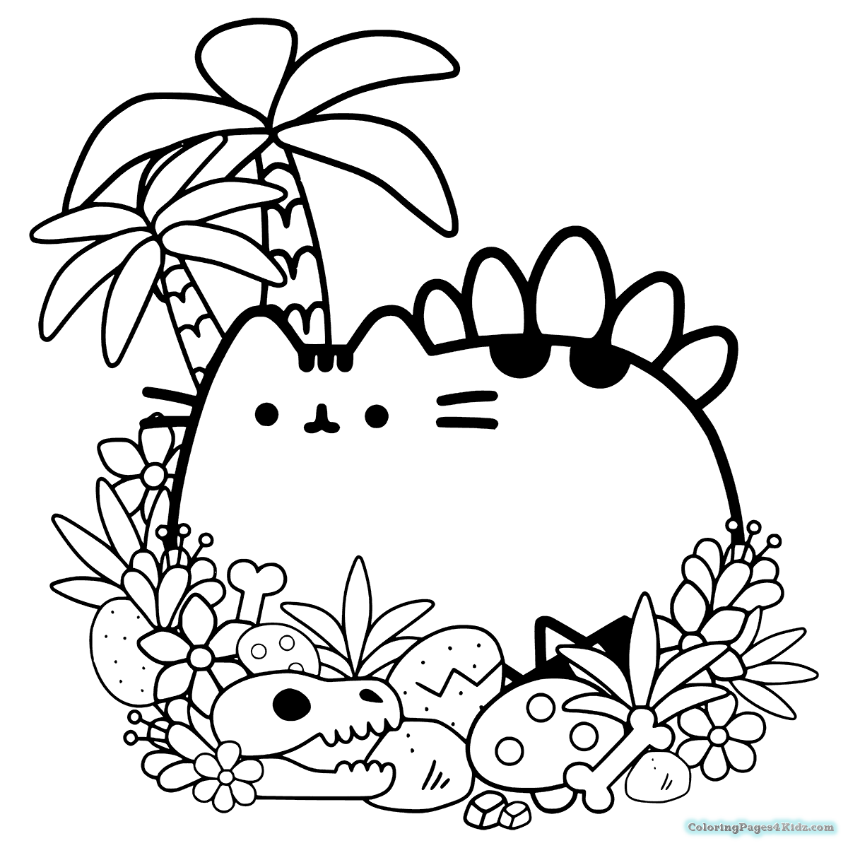 1200x1200 Pusheen Cat On A Hamburger Coloring Pages Coloring Pages For Kids