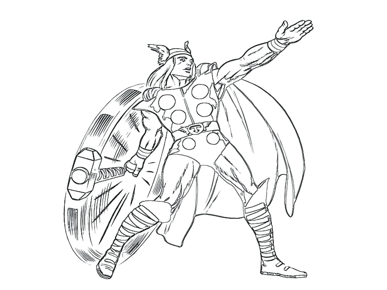 1280x960 Click The Marvel Coloring Pages Hero Thor Page Size Hammer My Book