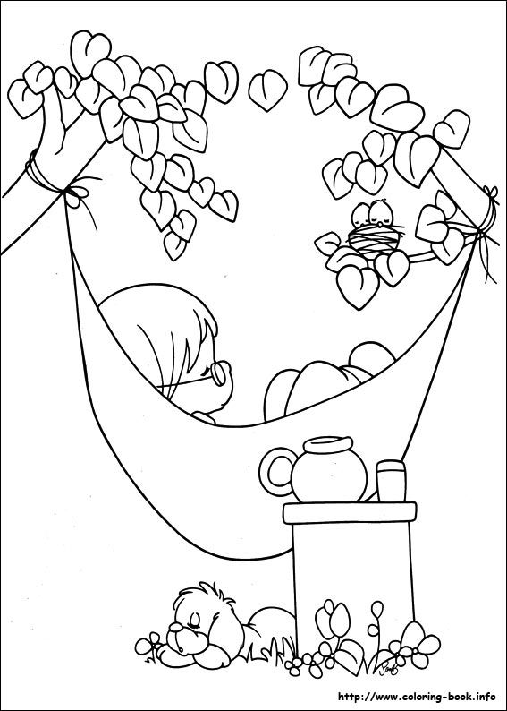 567x794 Precious Moments In A Hammock With Lemonade Coloring Pages