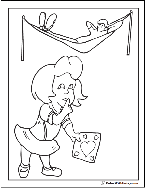 590x762 Happy Father's Day Coloring Page Dad On Hammock