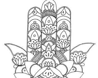 340x270 Hamsa Coloring Page Etsy
