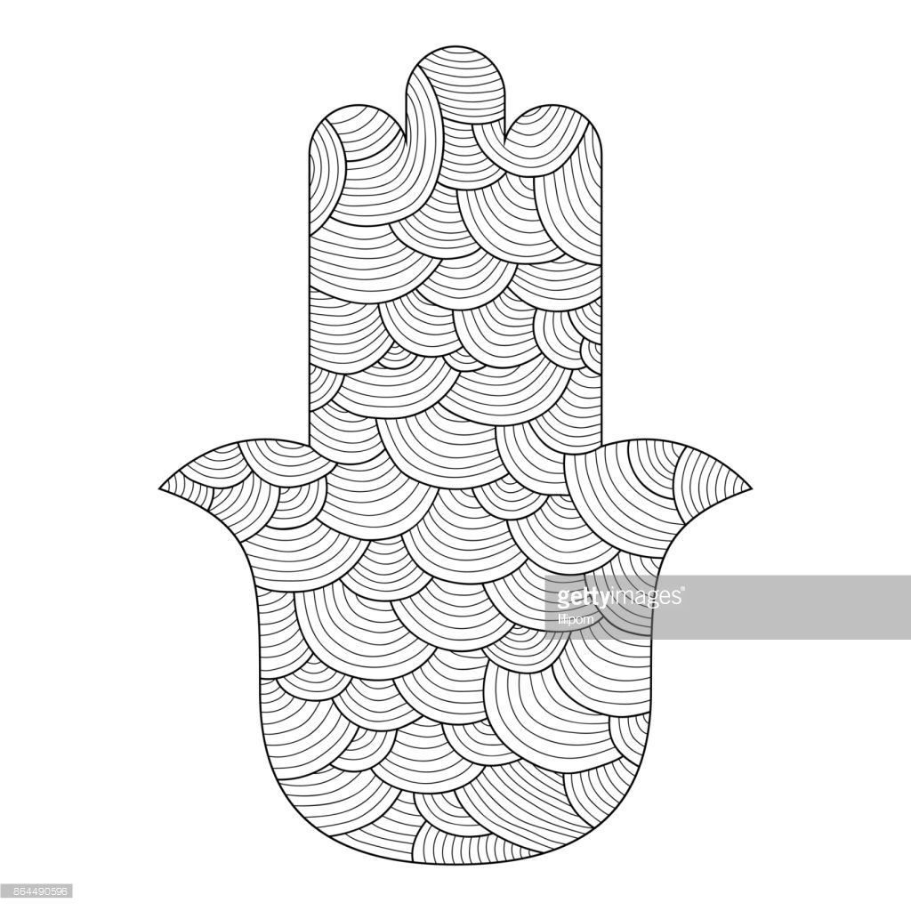1024x1024 Hand Drawn Protection Hamsa For Adult Coloring Pages In Doo Within