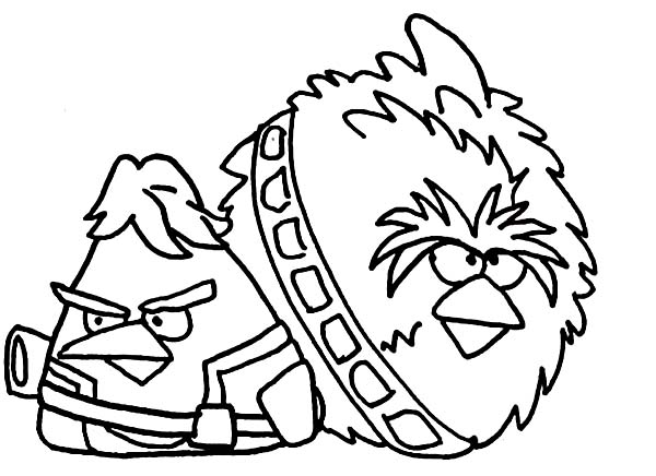 600x436 Angry Birds Star Wars Han Solo And Chewbacca Stand Guard Coloring
