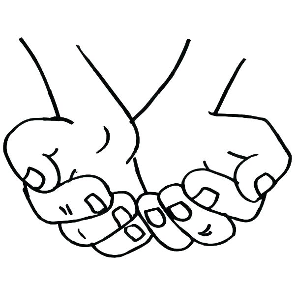 600x627 Hand Washing Coloring Pages Hand Coloring Page Cupped Hands