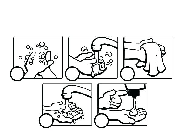 600x464 Washing Hands Coloring Page Washing Hands Colouring Pages