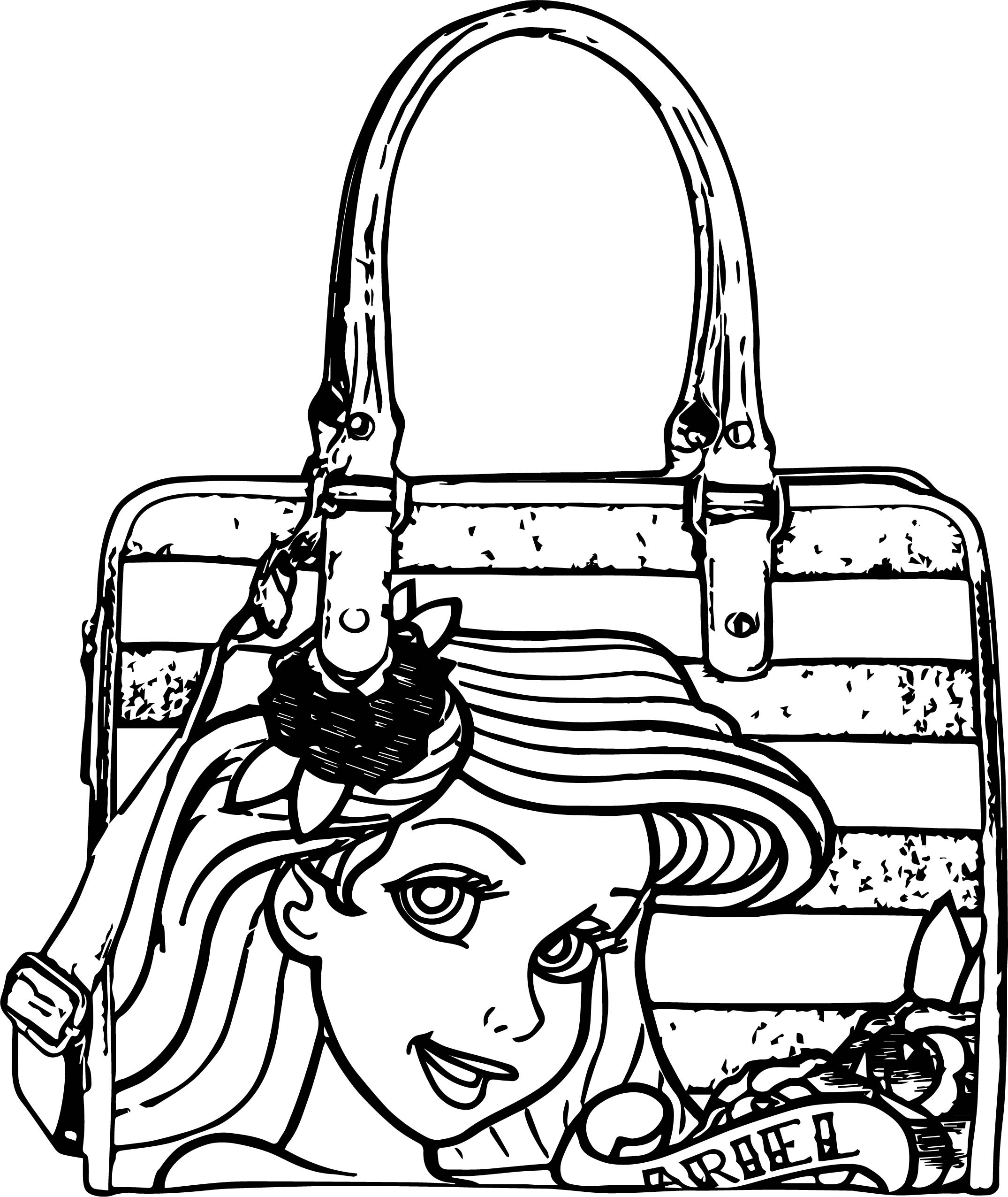 2149x2550 Ariel Mermaid Bag Coloring Page Wecoloringpage
