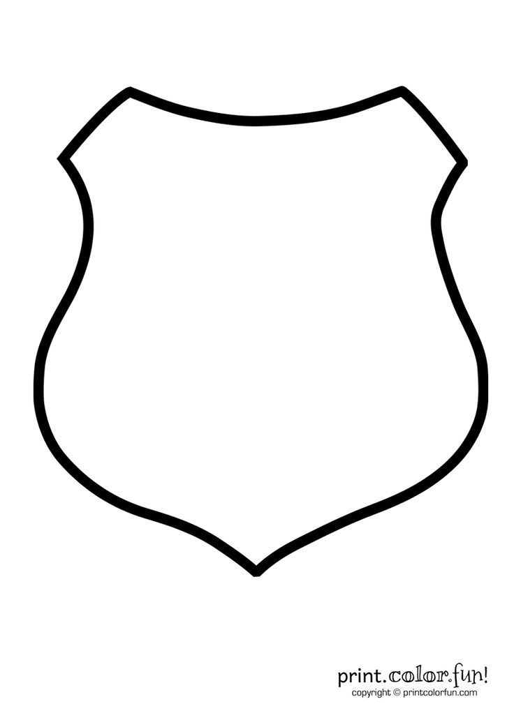 736x1012 Police Shield Print. Color. Fun! Free Printables, Coloring Pages