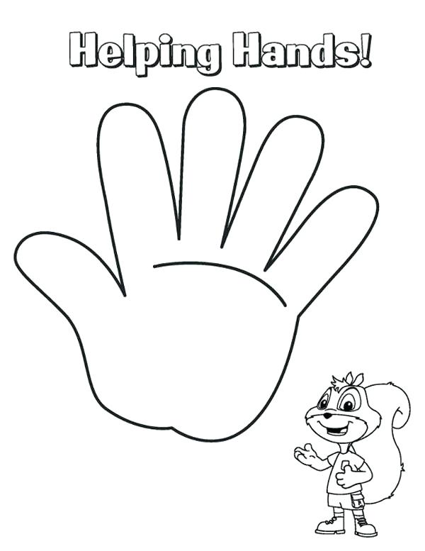 600x777 Coloring Page Of A Hand Hand Coloring Sheet Coloring Pages Handy