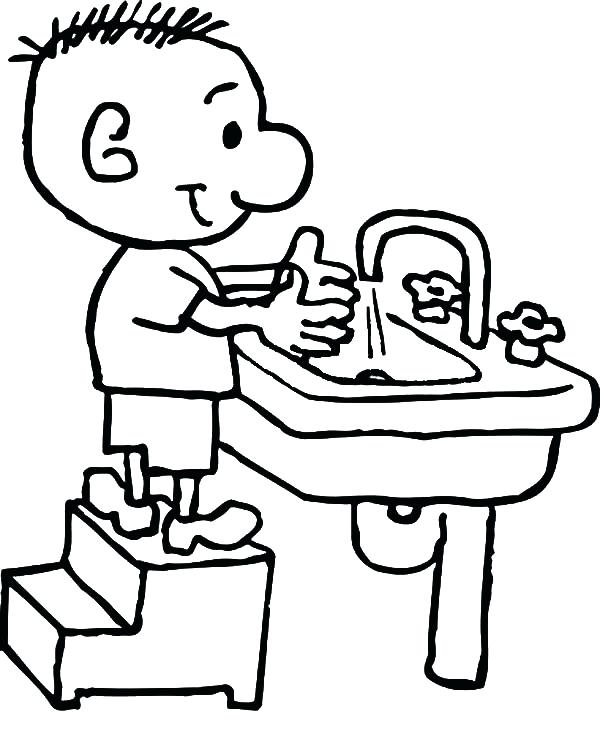 600x742 Hand Washing Coloring Pages For Preschoolers Enchanting Hand