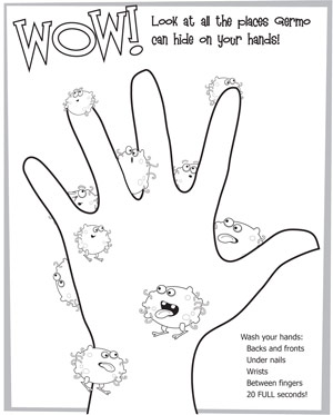 300x373 Handwashing Coloring Pages