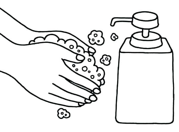 600x443 Washing Hands Coloring Page Hand Washing Coloring Pages Washing