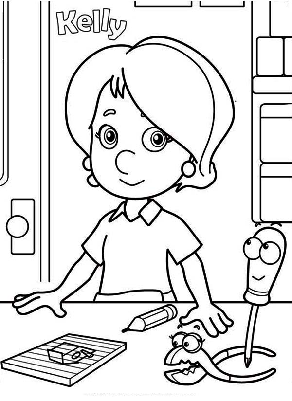 600x824 Handy Manny Coloring Pages To Print Kelly Squeeze And Felipe Handy