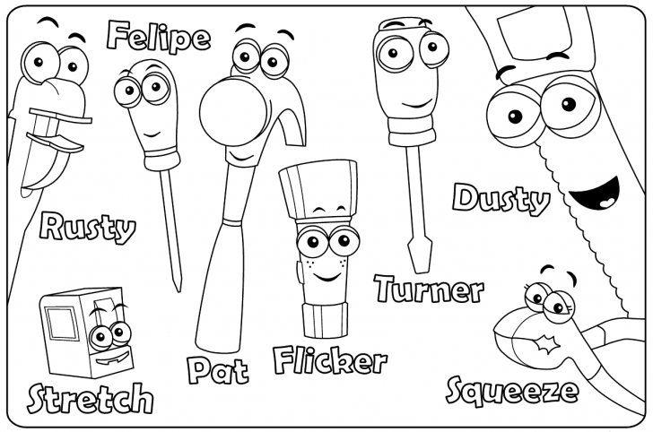 728x482 Awesome Top Tools Coloring Page Photo Amazing Pages Preschool Tool