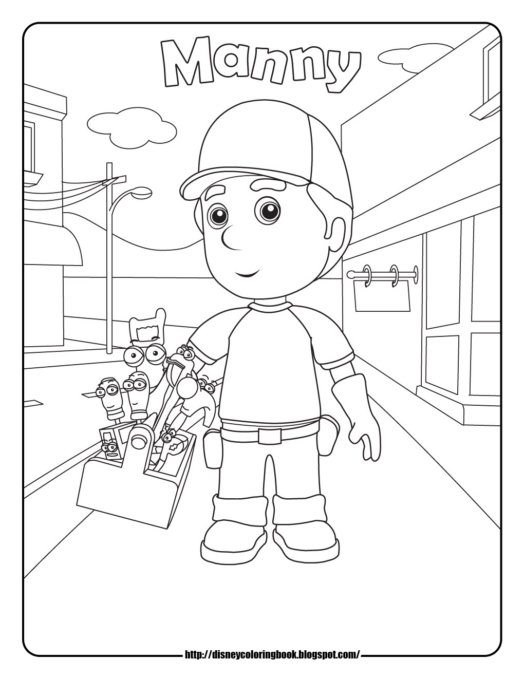 1020x1320 Disney Coloring Pages And Sheets For Kids Handy Manny 1 Free
