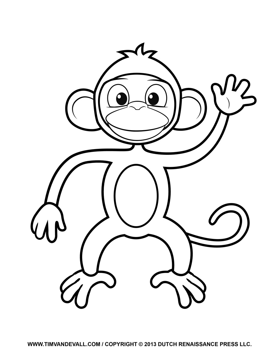 927x1200 Monkey Coloring Pages