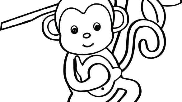 585x329 Printable Monkey Coloring Pages For New Free Baby Coloring Pages