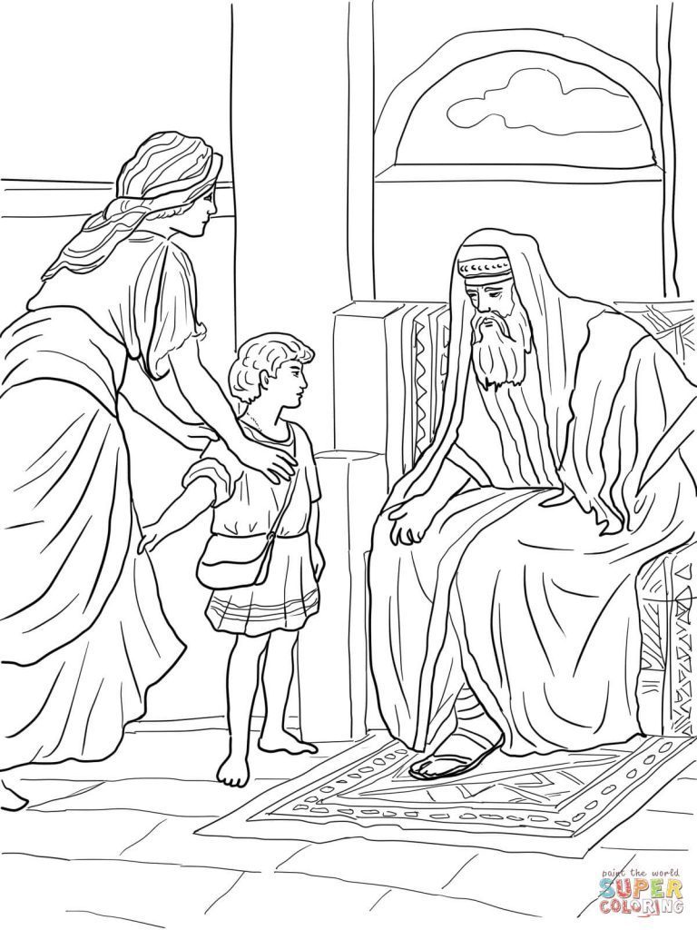 768x1024 Hannah And Samuel Coloring Page