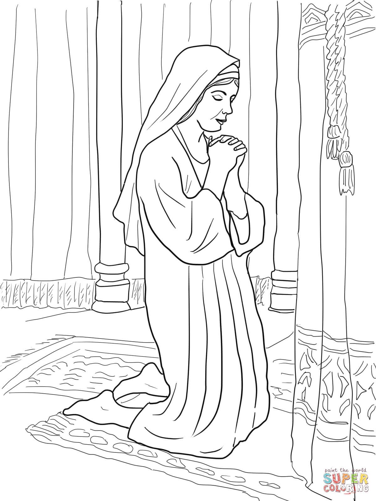 1200x1600 Hannah Prays For A Son Coloring Page From Prophet Samuel Category