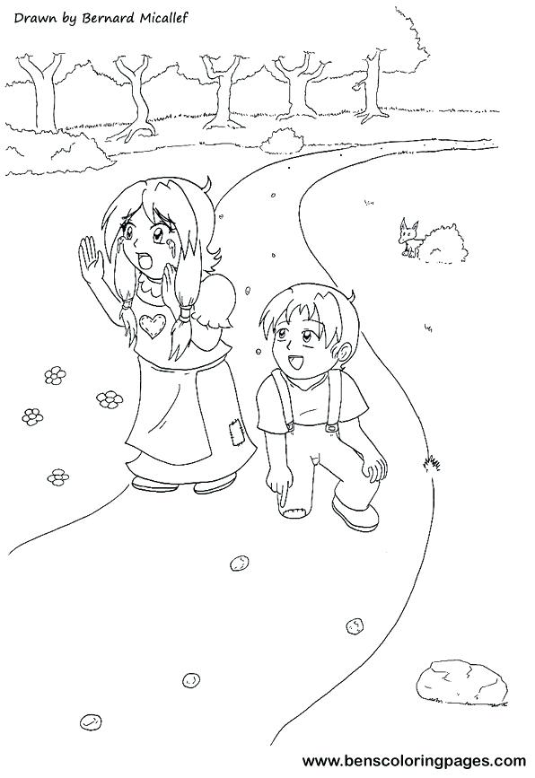 596x867 Hansel And Gretel Coloring Pages Free