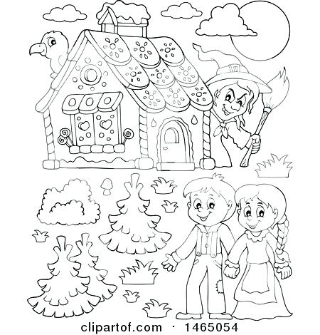 450x470 Hansel And Gretel Colouring Pictures To Print Candy House Coloring