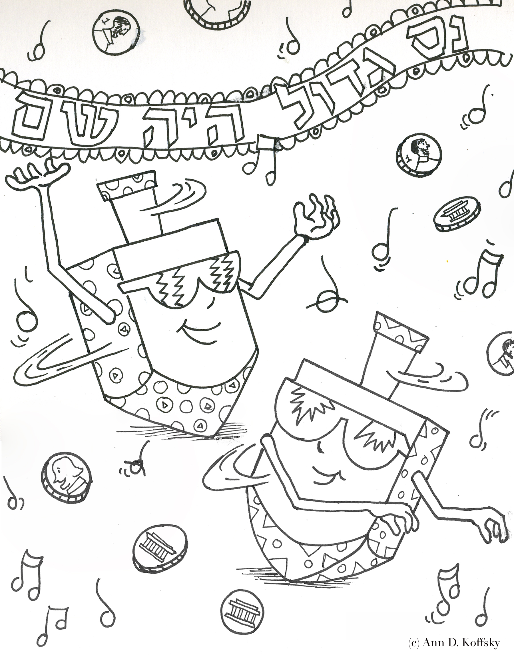 1800x2293 14 Hanukkah Coloring Pages Printable Inside 10