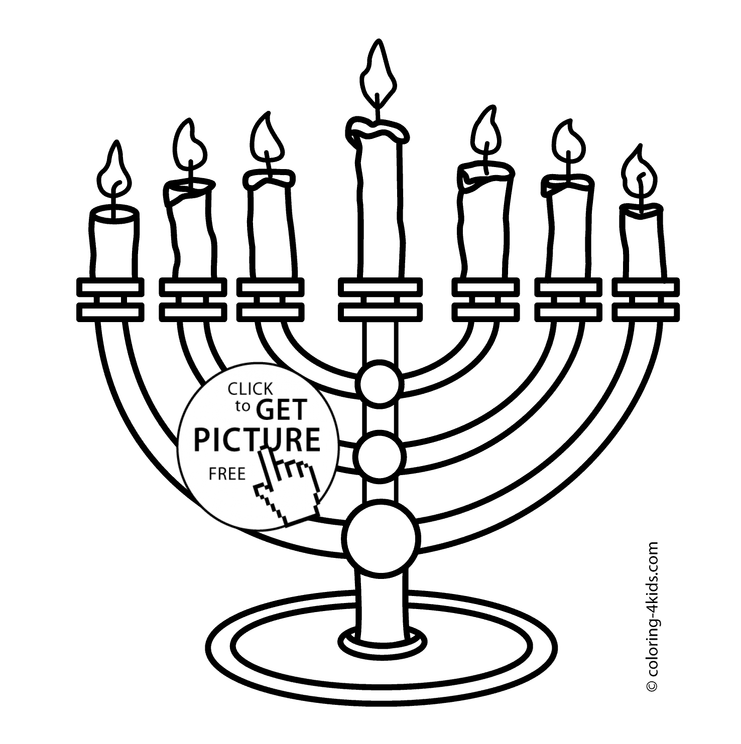 Hanukkah Menorah Coloring Pages