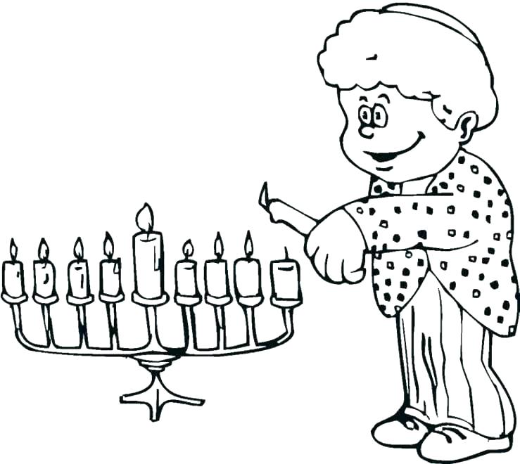 739x660 Menorah Coloring Page Lighting The Menorah Coloring Page Menorah