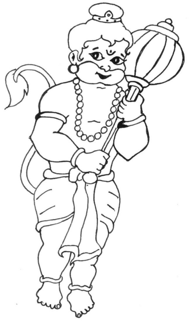 651x1106 Bal Hanuman Coloring Printable Page 2 For Kids