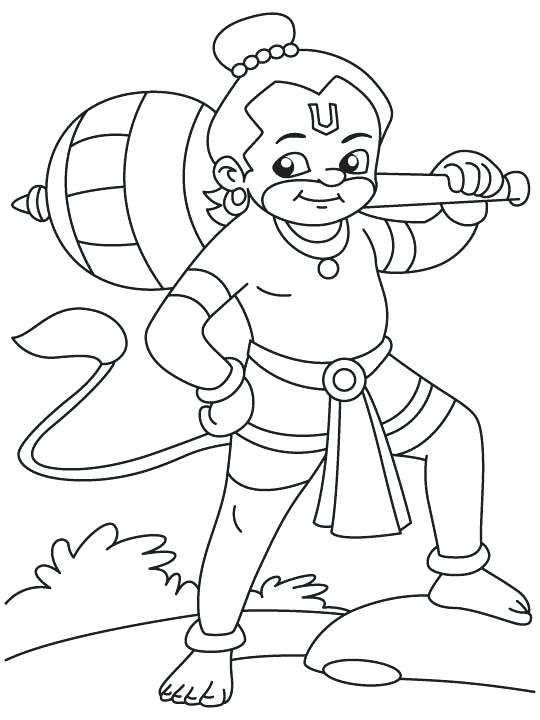 540x720 Hanuman Coloring Pages Happy Baby Coloring Page Hanuman Colouring