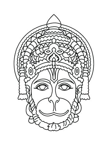 343x488 Hanuman Coloring Pages Mask Chota Bheem And Hanuman Colouring