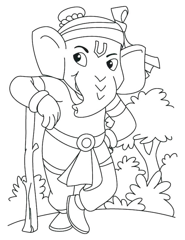 612x792 Hanuman Coloring Pages