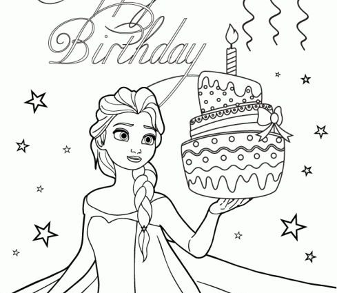 489x425 Happy 4th Birthday Coloring Pages 24 Best Disney Frozen Birthday