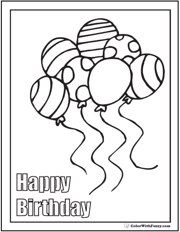 590x762 Printable Birthday Coloring Pages 55 Birthday Coloring Pages