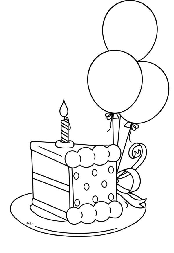 600x871 Slice The Cake That Will Be Packed Birthday Coloring Pages