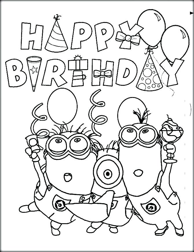 670x867 Happy Birthday Coloring Pages Flowers Kids Coloring Happy Birthday