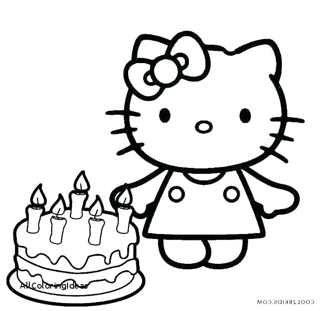 670x626 Coloring Page Cake Hello Kitty Happy Birthday Coloring Pages Happy