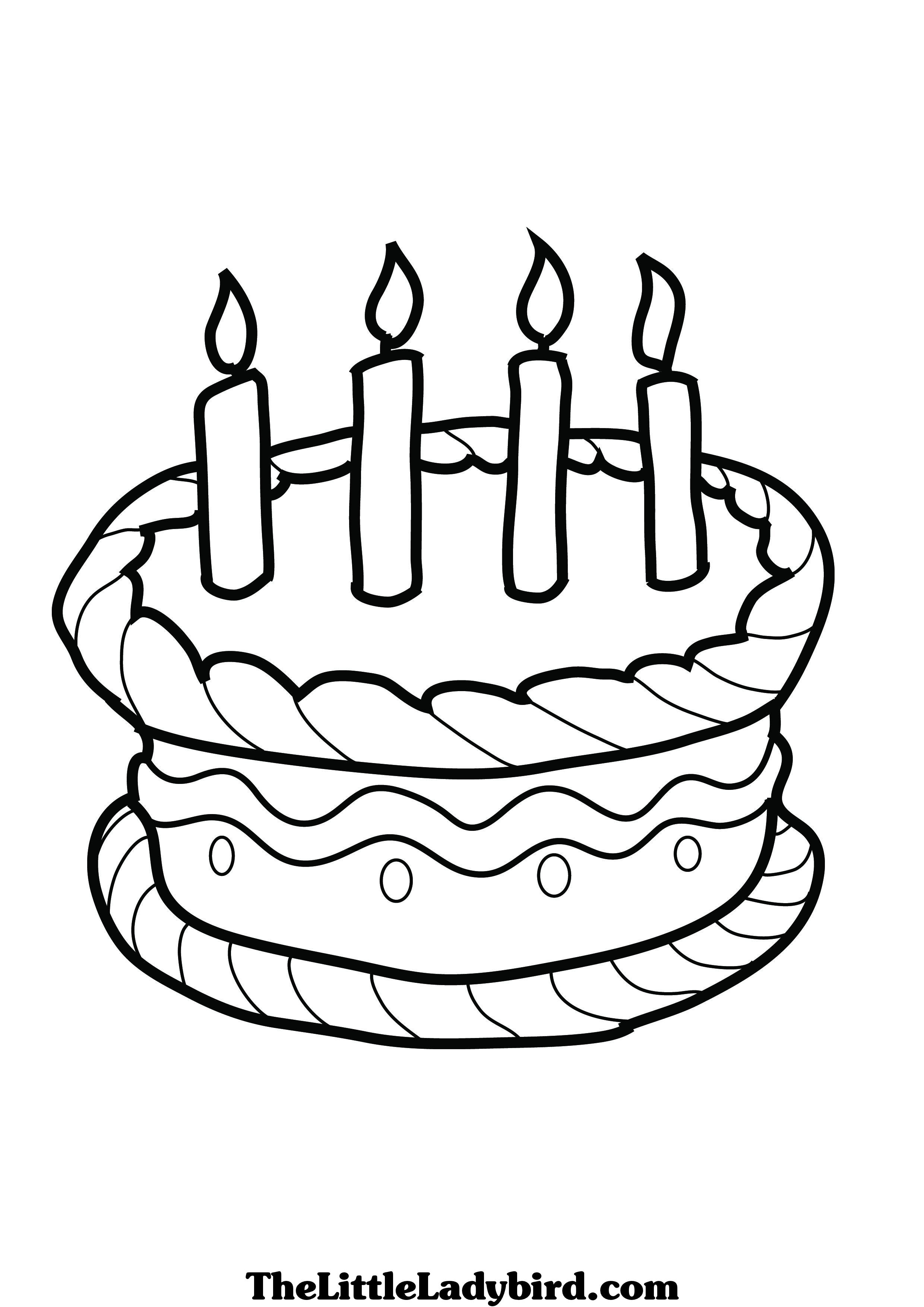 2480x3508 Free Printable Birthday Cake Coloring Pages For Kids To Print