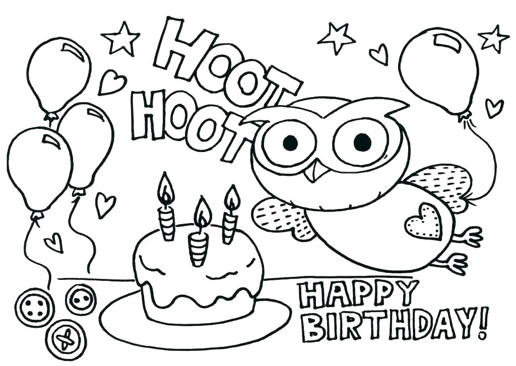 1024x727 Happy Birthday Card Printable Coloring Pages
