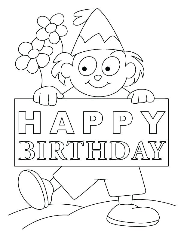 Happy Birthday Cards Coloring Pages