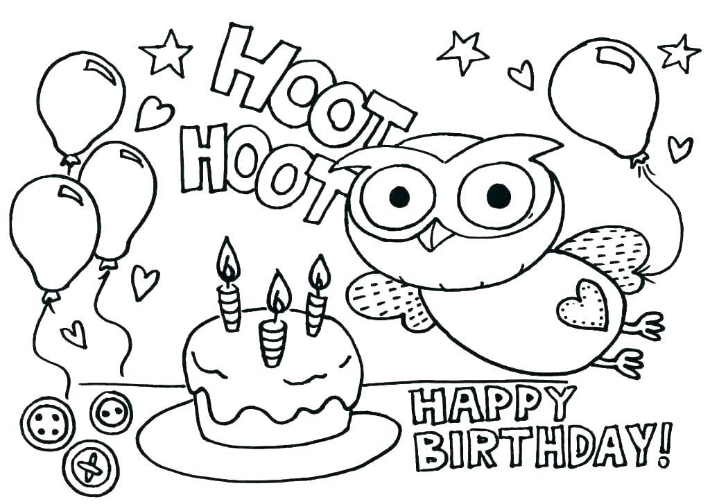 1024x727 Happy Birthday Coloring Cards