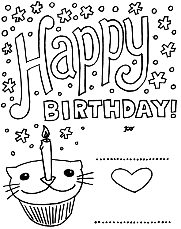 591x747 Charming Birthday Card Coloring Page 81 On Print With Free