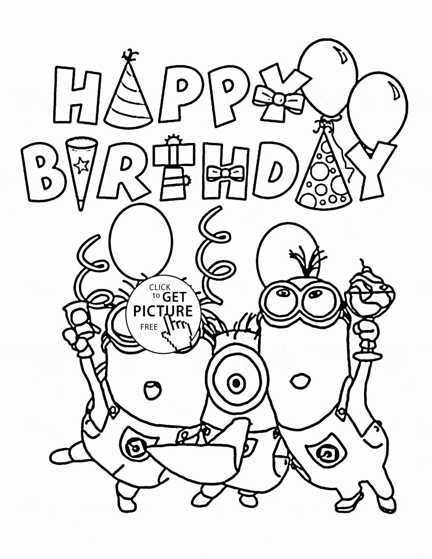 Happy Birthday Coloring Pages