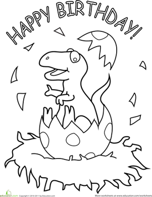301x389 Happy Birthday Coloring Pages Happy Birthday Dinosaur Dinosaurs