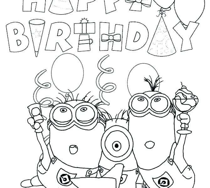 670x600 Free Printable Happy Birthday Coloring Pages